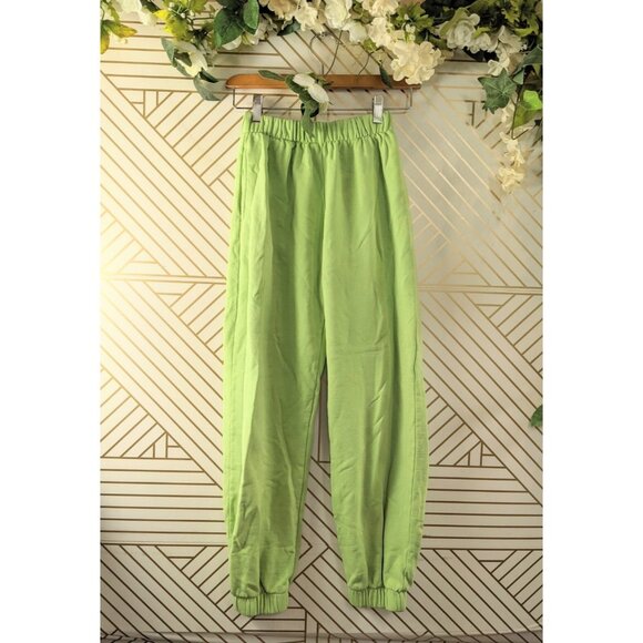 Brandy Melville Women's Rosa Lime Green Sweatpants Joggers Casual Size XS/S - Picture 1 of 9